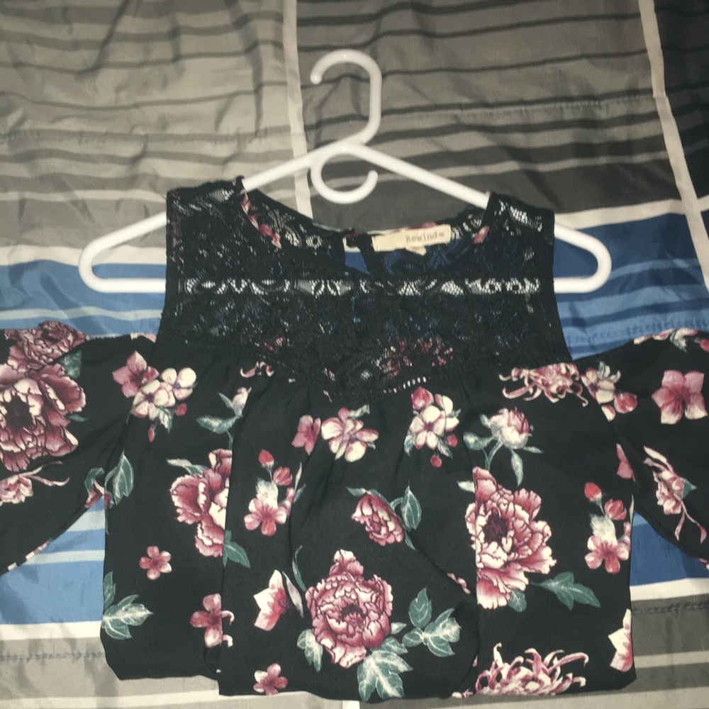 Off the Shoulder Floral Top, Lace at the Top